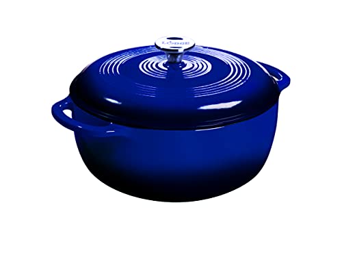 Lodge Schmortopf aus emailliertem Gusseisen mit Deckel, Doppelgriffe, ofenfest bis 260 °C oder auf dem Herd, zum Marinieren, Kochen, Backen, Kühlen und Servieren, Indigo Lodge Schmortopf aus emailliertem Gusseisen mit Deckel, Doppelgriffe, ofenfest bis 260 °C oder auf dem Herd, zum Marinieren, Kochen, Backen, Kühlen und Servieren, Indigo von Lodge