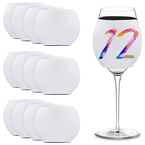 12 Stück Sublimationsrohlinge Weinglashüllen Neopren Weinglas Isolator Abdeckung für Glas Sublimation Ornamente Zubehör von Lodokdre