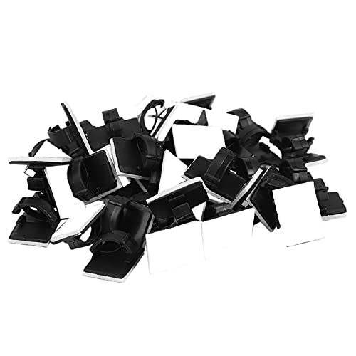 50 Stueck Selbstklebende Kabelklemme Kunststoff Rechteckig Kabelclips Kabelbinder Schnell Binden Kabel Draht Management Halter fuer von Lodokdre