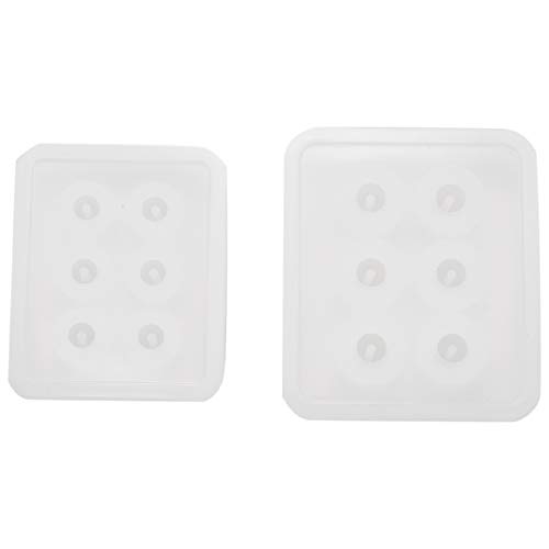 Lodokdre Silikonform mit 2 Kugeln, mit Loch aus Epoxidharz, rund, für Schmuck, Polymerpaste, Cabochon, Durchmesser 12 mm, 16 mm ( 2 in Le) von Lodokdre