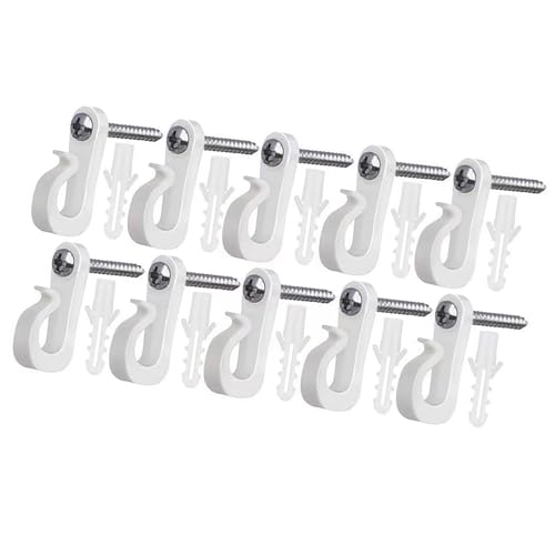 Lodoot Modischer weißer Dachrinnenhaken, Mehrzweck-Materialien, zum Aufhängen von Urlaubslicht und zur Organisation von Raumkabel-Clips Lodoot Modischer weißer Dachrinnenhaken, Mehrzweck-Materialien, zum Aufhängen von Urlaubslicht und zur Organisation von Raumkabel-Clips von Lodoot