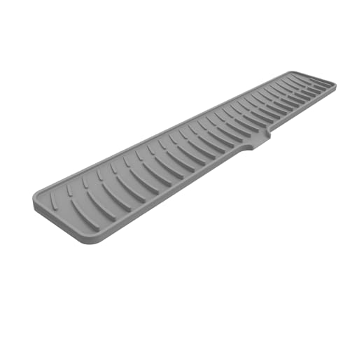 Lodoot Rutschfeste Silikon-Wasserhahnmatte mit erweiterten Designs, rutscht nicht, schwarzes Pad, erweiterter Schutz für Küchenspüle, Küchenarmatur von Lodoot