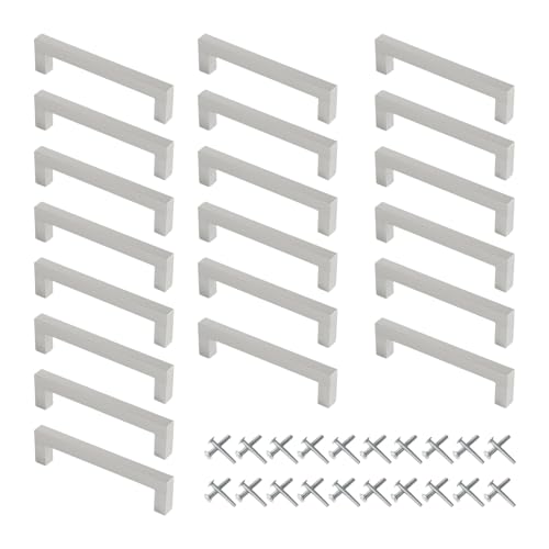 Lodoot Schubladengriffe aus Edelstahl, Kommoden, Schrankgriff, quadratisch, Möbelgriff, einfacher Nachttisch, Möbelgriffe und Knauf für Kommoden, quadratisch, 20 Stück Lodoot Schubladengriffe aus Edelstahl, Kommoden, Schrankgriff, quadratisch, Möbelgriff, einfacher Nachttisch, Möbelgriffe und Knauf für Kommoden, quadratisch, 20 Stück von Lodoot
