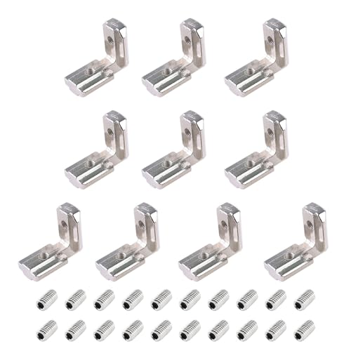 Metallrahmenverbinder mit Befestigungsschrauben, 90 Grad, L-Form, Winkel, einfache Installation für Innenecken, rostbeständige Halterung, 10 Stück von Lodoot