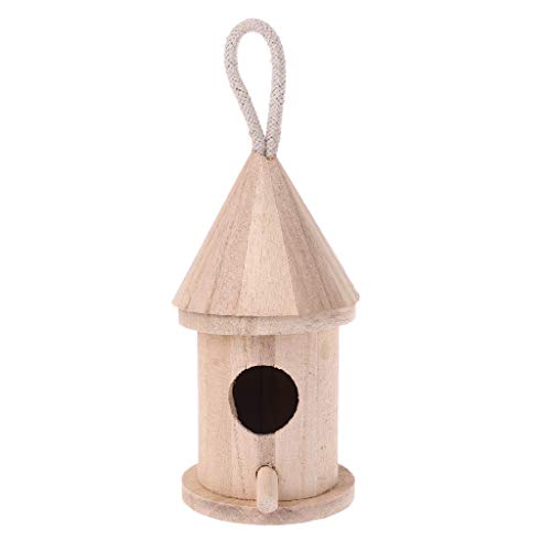 Vogelhaus aus Holz, Massivholz, wetterfest, schönes Vogelnest mit Sitzstangen für kleine Vögel, Haustierhängematte von Lodoot