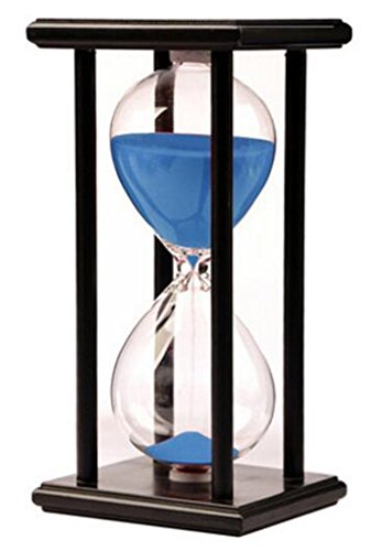 Lodunsyr Sanduhr 30 Minuten Timer Sanduhr für Ornament Weihnachten Neujahr Geburtstag Tee Kaffee Tabelle Bücherregal Schule Spiel Hölzern Rahmen Hourglass Dekoration Blau von Lodunsyr