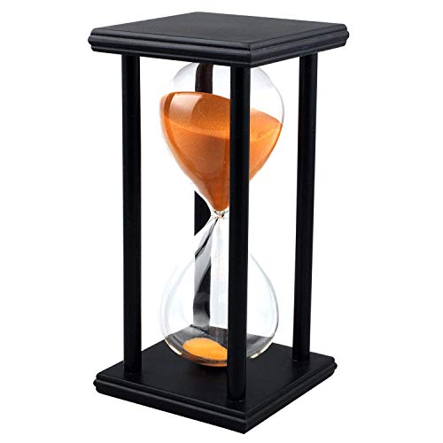 Lodunsyr Sanduhr 45 Minuten Timer Sanduhr für Ornament Restaurant Wohnzimmer Zuhause Wandschrank Büro Schreibtisch Schlafzimmer Party Festival Weihnachten Hölzern Rahmen Sanduhr Uhr Dekoration Orange von Lodunsyr