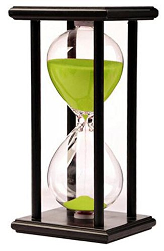 Lodunsyr Sanduhr Timer Uhr Sanduhr 45 Minuten Zuhause Ornament Schreibtisch Dekoration für Wohnzimmer Kaffetisch Schule Spiel 45 Minuten Hourglass Hölzern Rahmen Sanduhr Grün von Lodunsyr