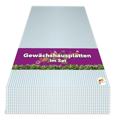 Gewächshausplatten | 4mm | 6mm | 8mm | 10mm | 5er & 10er Set |+++ Standardformate auswählen +++| 121,0 x 60,5cm | 150 x 60,5cm | 140 x 70cm | 150 x 70cm (10mm - 10 Stück, 140 x 70 cm) von Löffert