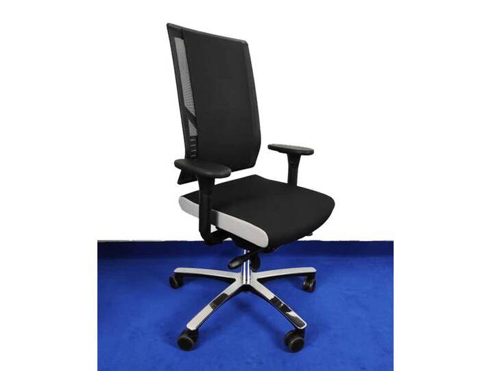 Bürostuhl Drehstuhl Löffler Figo FG Edition by BLA Flachpolster Netz Ergo Top schwarz grau Vor-Ort-Artikel von Löffler