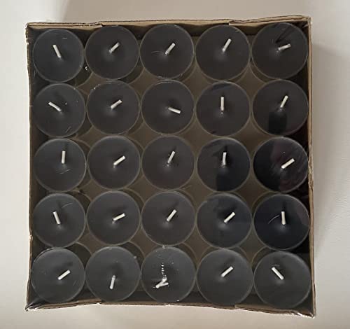 Løgum Kloster Lys Dänisch Nightlights, Teelichter 50er Box transparente Hülle Brenndauer +/- 8 Std. (Schwarz 94) von Løgum Kloster Lys