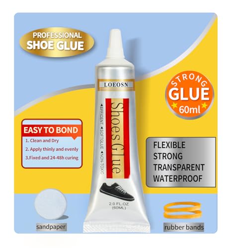 Schuhreparaturkleber, Schuhreparaturset, wasserfester, transparenter Mehrzweckkleber Zum Reparieren von Sportschuhen, Sohlen und Oberteilen, Leder, Handtaschen und Bastelarbeiten von Loeosn