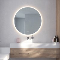 Loevschall Badspiegel "Aalborg LED energiesparender Spiegel, rund, Touchsteuerung," MultiiWhite, stufenlos dimmbar, in mehreren Größen erhältlich von Loevschall