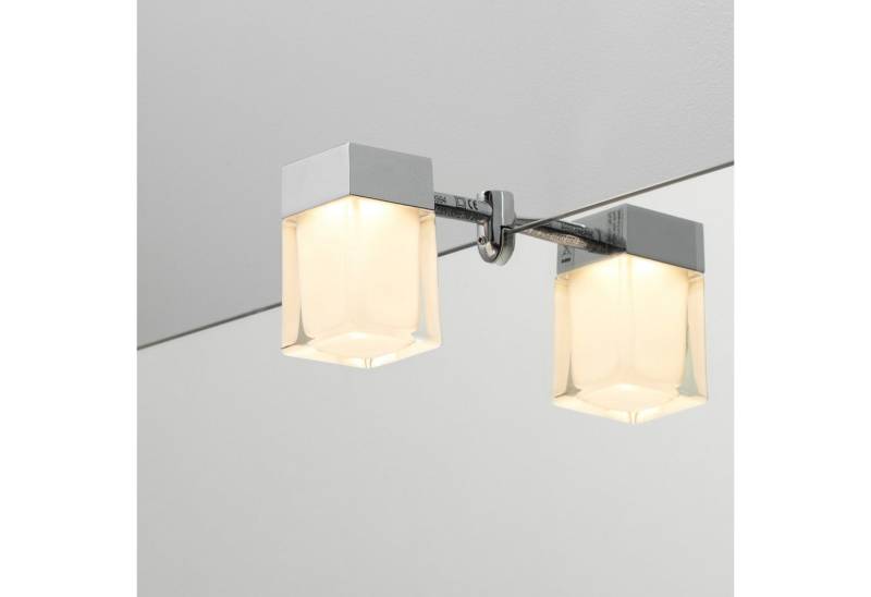 Loevschall Spiegelleuchte Cube LED Aufsatzleuchte, Spiegellampen Bad, LED fest integriert, Warmweiß, Quadratische Spiegelleuchte Badezimmer, Lampe über Spiegel von Loevschall