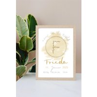 Personalisiertes Geburtsposter Mit Initial/1. Buchstabe - Geschenk Zur Geburt Mit Namen Und Geburtsdaten von Loewinschreibt