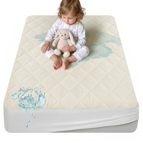 Kosiy Lofe Organic Cotton Fitted Crib Mattress Protector Waterproof - Infant Breathable Crib Mattress Pad - Toddler Baby Crib Mattress Cover von Lofe