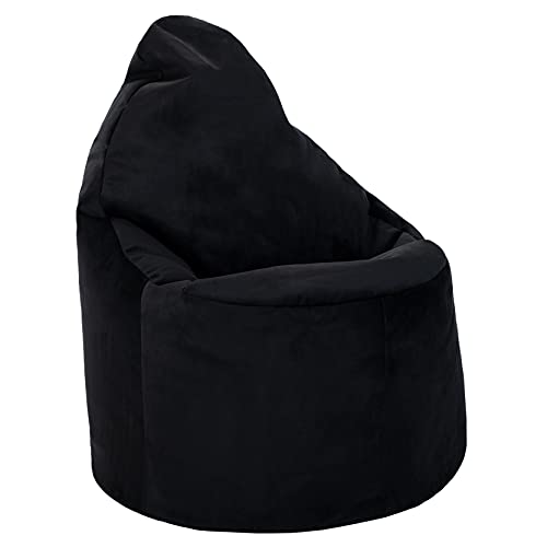 Loft 25 Capriccio Velvet Sitzsack Stuhl | Premium Samt Sitzsack für den Innenbereich für Haus und Wohnzimmer | Ergonomisches Design zur Körperunterstützung (Sitzsack, Black) von Loft 25