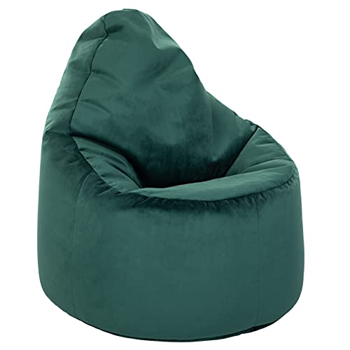 Loft 25 Capriccio Velvet Sitzsack Stuhl | Premium Samt Sitzsack für den Innenbereich für Haus und Wohnzimmer | Ergonomisches Design zur Körperunterstützung (Sitzsack, Forest) von Loft 25