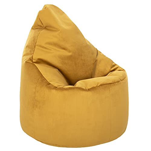 Loft 25 Capriccio Velvet Sitzsack Stuhl | Premium Samt Sitzsack für den Innenbereich für Haus und Wohnzimmer | Ergonomisches Design zur Körperunterstützung (Sitzsack, Tumeric) von Loft 25