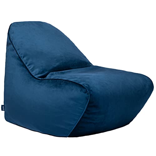 Loft 25 Relaxing Sitzsack für Erwachsene | Indoor Wohnzimmer Superweicher Sitzsack aus Samt | Langlebig und komfortabel | Superleichte Liege mit ergonomischen Design (Samt-Gewebe, Pazifik) von Loft 25