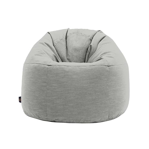 Loft 25 Runde Sitzsack Stuhl für Erwachsene | Indoor Wohnzimmer Gaming Sitzsack | Langlebig Sitzsäcke mit Füllung, Sitzkissen | Ergonomisches Design zur Unterstützung der Körperhaltung (Schiefer) von Loft 25