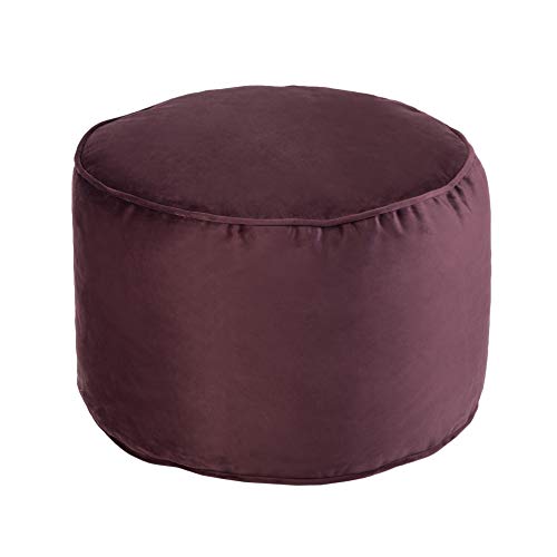 Loft 25 Runder Sitzsack Fußhocker | Innenbereich Pouf Wohnbereich sitzpuff Bein Erholung | Ergonomisches Design Pouffe | bequem Puff hocker & langlebig Pouf sitzkissen | sitzpouf 32×45 cm (Aubergine) von Loft 25