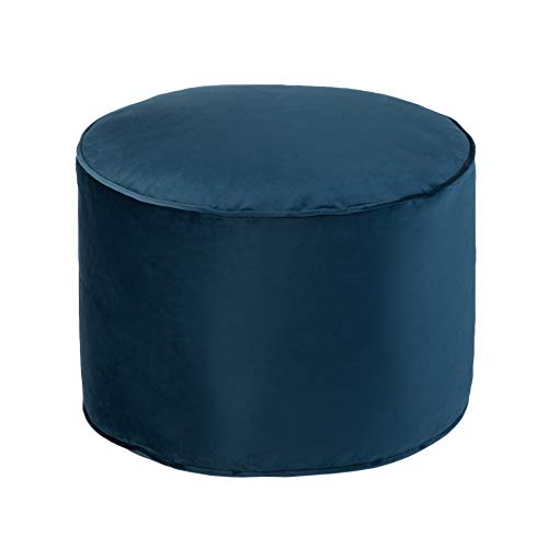 Loft 25 Runder Sitzsack Fußhocker | Innenbereich Pouf Wohnbereich sitzpuff Bein Erholung | Ergonomisches Design Pouffe | bequem Puff hocker & langlebig Pouf sitzkissen | sitzpouf 32×45 cm (Pazifik) von Loft 25