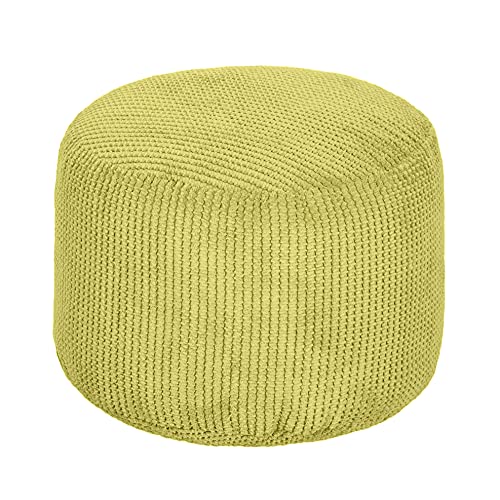 Loft 25 Sitzsack Fußhocker Round Bubble | Indoor Wohnzimmer Beinstütze | Ergonomisch Gestalteter Sitzpuff | Ultra bequem und Langlebig (Kalk) von Loft 25