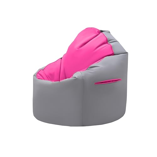 Loft 25 Sitzsack Sessel für Erwachsene mit Rückenlehne | wasserfester Gaming Sitzsack für Innen Außenbereich im Wohnzimmer | Ergonomisches Design zur Unterstützung der Körperhaltung (Rosa) von Loft 25
