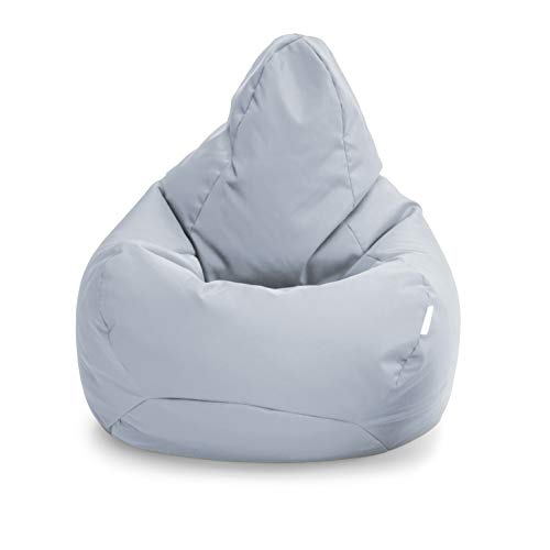 Loft 25 Sitzsack-Spielerstuhl | Sitz Sitzsack für den Innenbereich des Wohnzimmers im Freien | Wasserbeständig | Ergonomisches Design zur Körperunterstützung | Langlebig und Bequem (Grau, Sitzsack) von Loft 25
