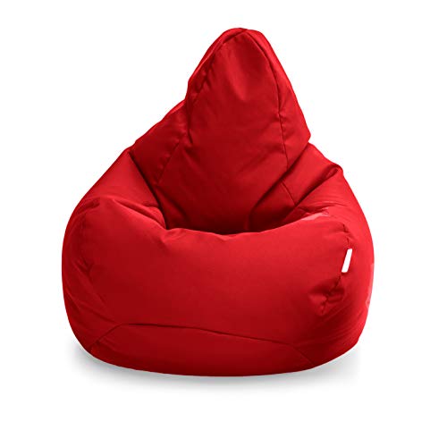 Loft 25 Sitzsack-Spielerstuhl | Sitz Sitzsack für den Innenbereich des Wohnzimmers im Freien | Wasserbeständig | Ergonomisches Design zur Körperunterstützung | Langlebig und Bequem (Rot, Sitzsack) von Loft 25