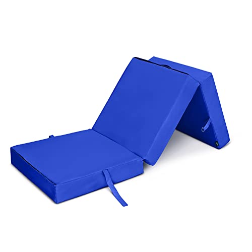 Loft 25 Z Bed Klappmatratze | Innen Leichtgewicht Futon Sofa Bett | Bequemer Gästematratze | Wasserfest 3-Teilige Faltmatratze | Gästebett & Faltbare Matratz | Ideal Für Outdoor Reisen (Blue) von Loft 25