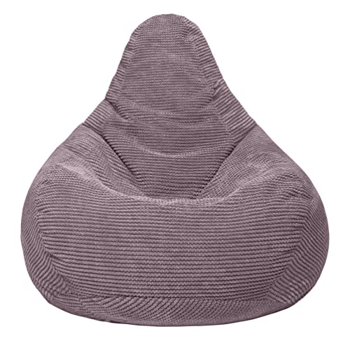 Loft 25 sitzsack Cord – Gaming sitzsack mit füllung, Komfortabler Bean Bag, sitzsack Erwachsene mit hohem Rücken,sitzsäcke,Bean Bag Chair Ergonomisches Design (Mink, Sitzsack) von Loft 25