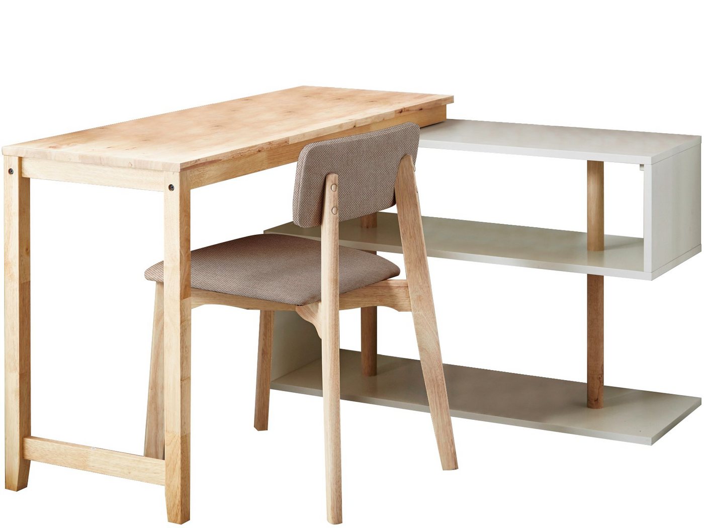 loft24 Schreibtisch Valerie (Set), Tisch mit integriertem Regal von loft24