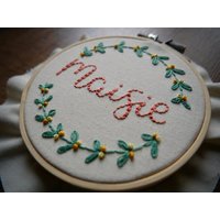 Personalisierte Individuelle Name Stickerei Hoop Art Ø Kinderzimmer Wand Kunst Home Decor Hand Bestickt Loftwheelofgoodies von LoftFullOfGoodies