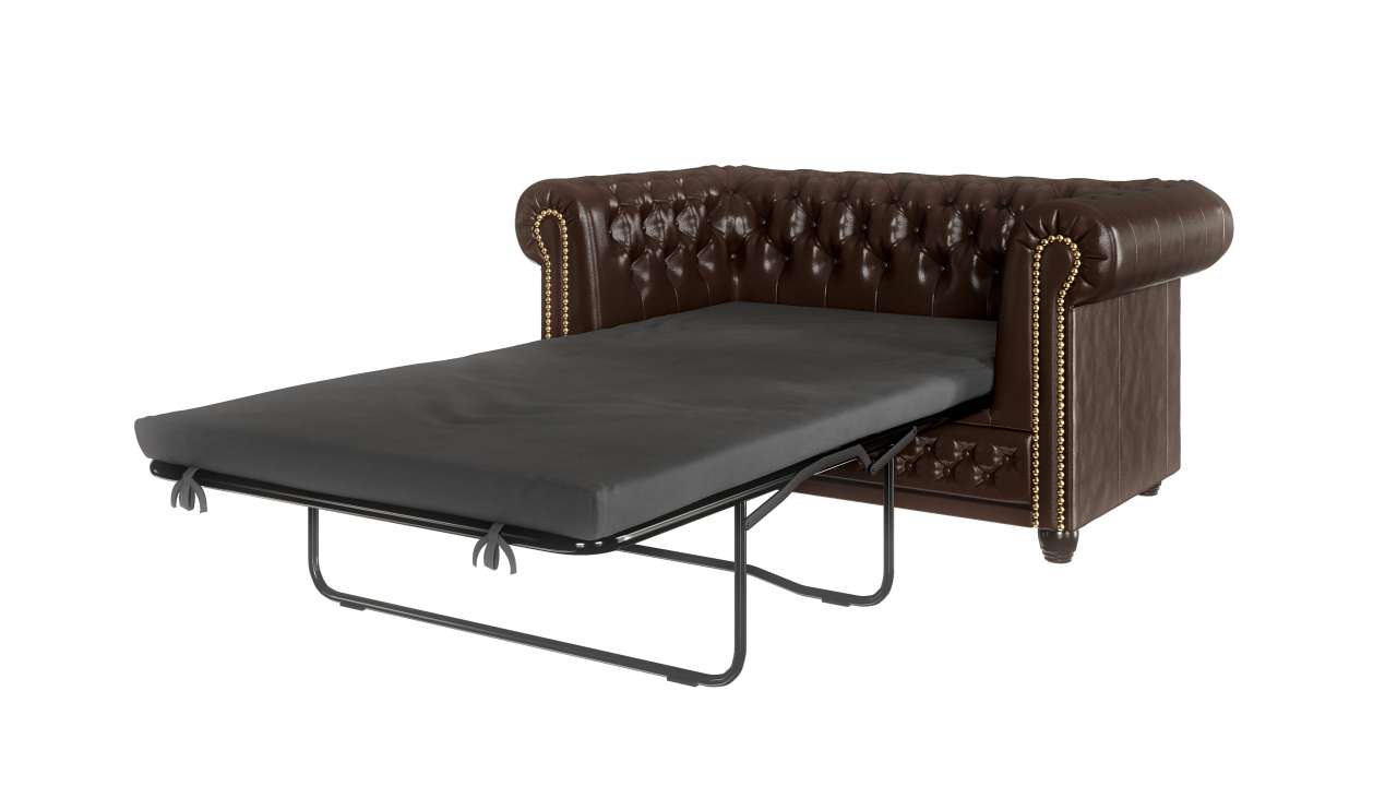 CAREGGI 2-Sitzer-Sofa mit Schlaffunktion im Chesterfield-Stil - Stoffauswahlm... von LoftMarkt