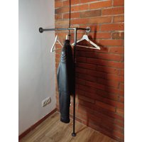 Industrielles Eckregal, Industrielle Minimale Pfeifengarderobe/Kleiderständer Kleideraufbewahrung Rustikale Farbe Nach Maß, Wandpfeifenhalter von LoftSense