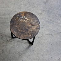 Loft Schnecke Lel-O/Runder Beistelltisch Mit Geölter Eichenoberfläche Geölte Couchtisch Schwarze Metallbeine 40x45 cm von LoftSnail