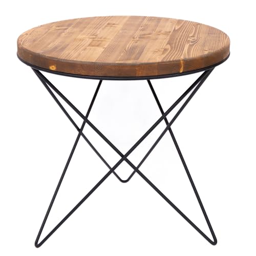 Loftie Couchtisch rund, Wohnzimmertisch, Beistelltisch, Vintage-Flair, für Wohnzimmer, vintagebraun-schwarz Loftie Couchtisch rund, Wohnzimmertisch, Beistelltisch, Vintage-Flair, für Wohnzimmer, vintagebraun-schwarz von Loftie