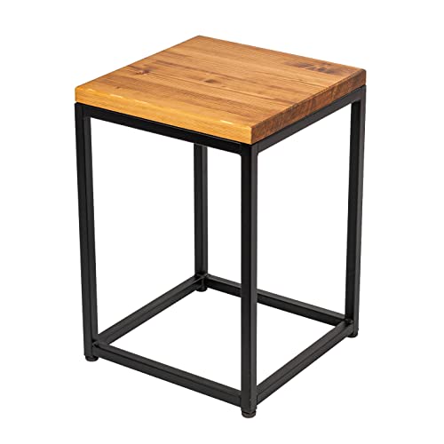 Loftie Schemel aus Holz, Sitzhocker, Hocker, Beistellhocker, Hocker, Fußablage Sitzhocker, Rückenfrei, Keine Montage erforderlich, Industrie-Design, Modern (Quadrat-Form 50 cm Höhe, Hellbraun) von Loftie