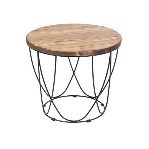Couchtisch rund, Wohnzimmertisch, Beistelltisch, Vintage-Flair, für Wohnzimmer, vintagebraun-schwarz Couchtisch rund, Wohnzimmertisch, Beistelltisch, Vintage-Flair, für Wohnzimmer, vintagebraun-schwarz von Loftie