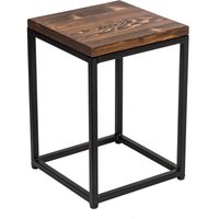 Loftie® Small Kitchen Stool, Ottoman, Step Vanity Stool Chair, Industrial Design, Modern Style, Black Metal & Wood, No Assembly Required von LoftieHome