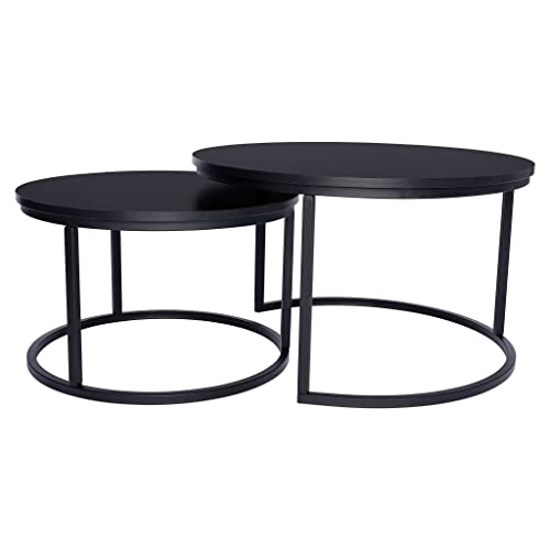 Loftique Couchtisch Rund Schwarz - The Berliner - Holz und Metall - Couchtische 2er Set Loftique Couchtisch Rund Schwarz - The Berliner - Holz und Metall - Couchtische 2er Set von Loftique