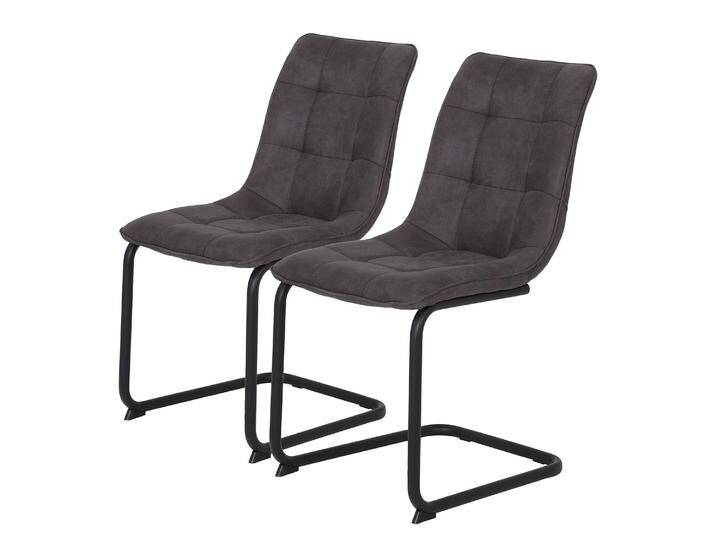 B-Ware Loftscape Freischwinger Ewing Esszimmerstuhl Microfaser Metall Schwarz Anthrazit B-Ware Loftscape Freischwinger Ewing Esszimmerstuhl Microfaser Metall Schwarz Anthrazit von Loftscape