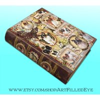 Dekorativ Alle Farben-Papillon Hunde Buch Box-Vintage Ephemera Schmuckschatulle Schmuck-Safe-Keepsake-Schatz-Büro-Kunst-Kunstwerk-Geschenk 4 von LoftyCreatures