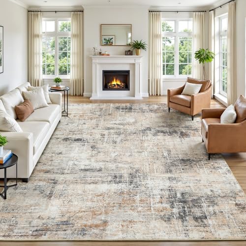 Lofus Teppich für Wohnzimmer, 20,3 x 25,4 cm, abstrakt, groß, mit rutschfester Unterseite, neutraler, moderner waschbarer Teppich für Schlafzimmer, Esszimmer, Zuhause, Büro, Kinderzimmer, Innenbereich Lofus Teppich für Wohnzimmer, 20,3 x 25,4 cm, abstrakt, groß, mit rutschfester Unterseite, neutraler, moderner waschbarer Teppich für Schlafzimmer, Esszimmer, Zuhause, Büro, Kinderzimmer, Innenbereich von Lofus