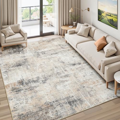 Lofus Teppich für Wohnzimmer, abstrakter Teppich mit rutschfester Unterseite, neutraler, moderner waschbarer Teppich für Schlafzimmer, Esszimmer, Zuhause, Büro, Kinderzimmer, Innenbereich Lofus Teppich für Wohnzimmer, abstrakter Teppich mit rutschfester Unterseite, neutraler, moderner waschbarer Teppich für Schlafzimmer, Esszimmer, Zuhause, Büro, Kinderzimmer, Innenbereich von Lofus