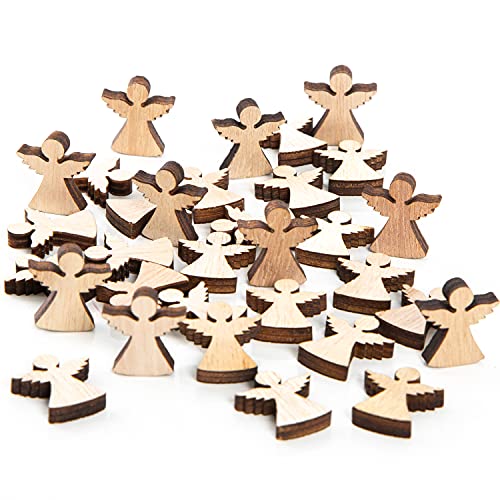 Engel Streudeko, 32 Stück: Mini Holzteile Set, Kleine Schutzengel aus Holz, Glücksbringer, Tischdeko Braun, Geschenk & Give-away, Hölzerne Tisch-Deko, Zum Dekorieren & Basteln, Holzdeko, Klein, 2 cm Engel Streudeko, 32 Stück: Mini Holzteile Set, Kleine Schutzengel aus Holz, Glücksbringer, Tischdeko Braun, Geschenk & Give-away, Hölzerne Tisch-Deko, Zum Dekorieren & Basteln, Holzdeko, Klein, 2 cm von Logbuch-Verlag