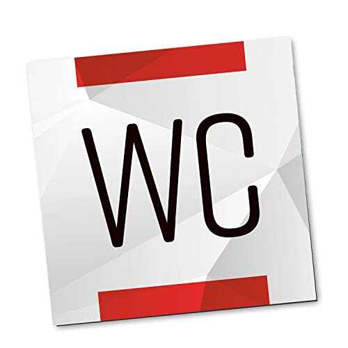 Logbuch-Verlag WC-Schild unisex Toilettenschild rot weiß silber aus Metall Alu 14 x 14 cm quadratisch von Logbuch-Verlag
