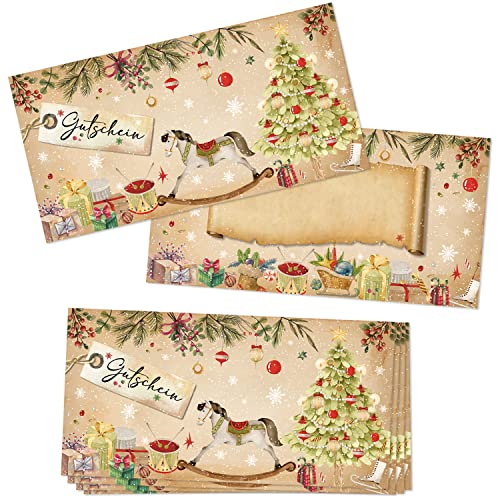 Logbuch-Verlag 10 Gutscheine Weihnachten zum Beschriften Weihnachtsgutschein DIN lang Kunden Kosmetik Friseur Gutscheinkarten 21 x 10,5 cm Logbuch-Verlag 10 Gutscheine Weihnachten zum Beschriften Weihnachtsgutschein DIN lang Kunden Kosmetik Friseur Gutscheinkarten 21 x 10,5 cm von Logbuch-Verlag